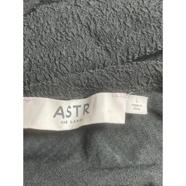 ASTR The Label Black Textured Draped One Shoulder Long Sleeve Blouse Top Size L