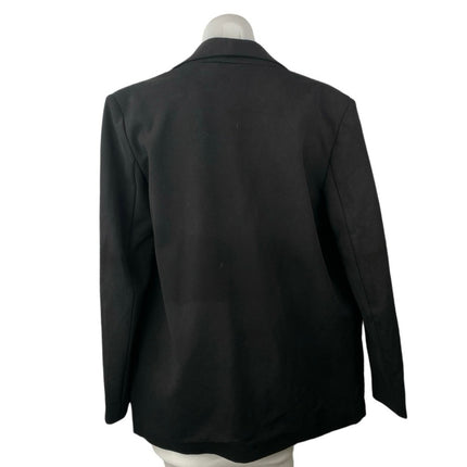 NEW Noisy May Black One Button Collared Long Sleeve Pocket Blazer Coat Jacket S