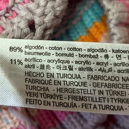 Zara Multicolor Crochet Knit Colorblock Striped Sleeveless Sweater Vest Top Sz S