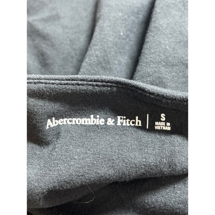 Abercrombie & Fitch Women's Black Sleeveless Square Neck Ruched Crop Tank Top S