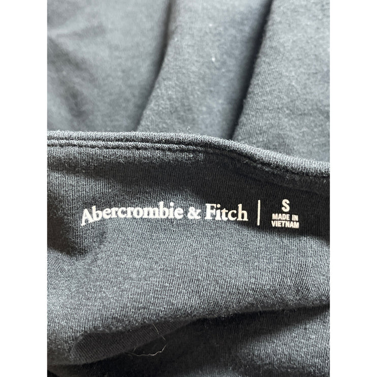 Abercrombie & Fitch Women's Black Sleeveless Square Neck Ruched Crop Tank Top S