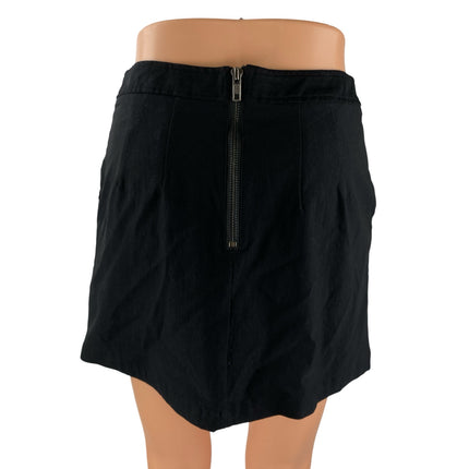 COPE Women's Black Split High Waisted Back Zip Straight Pencil Mini Skirt Size 4