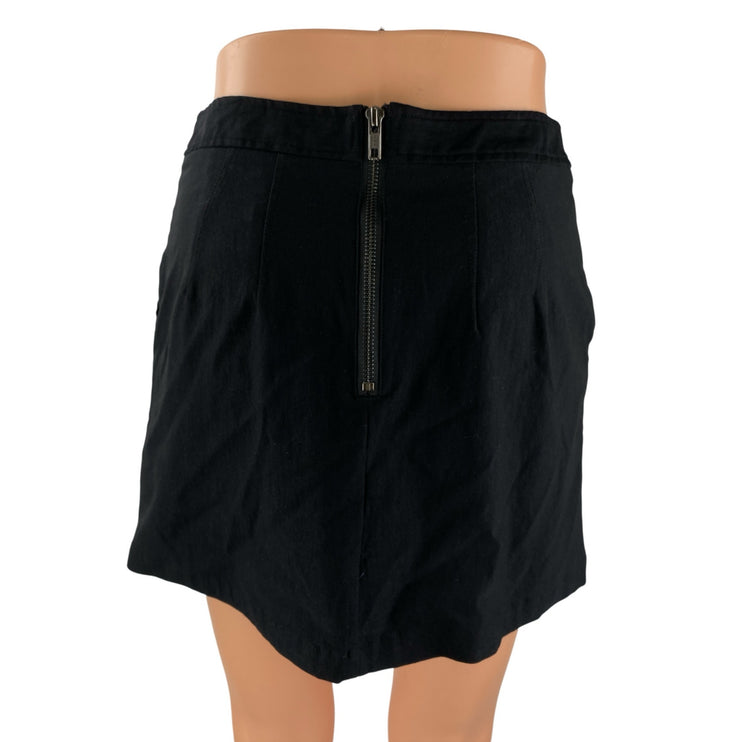 COPE Women's Black Split High Waisted Back Zip Straight Pencil Mini Skirt Size 4