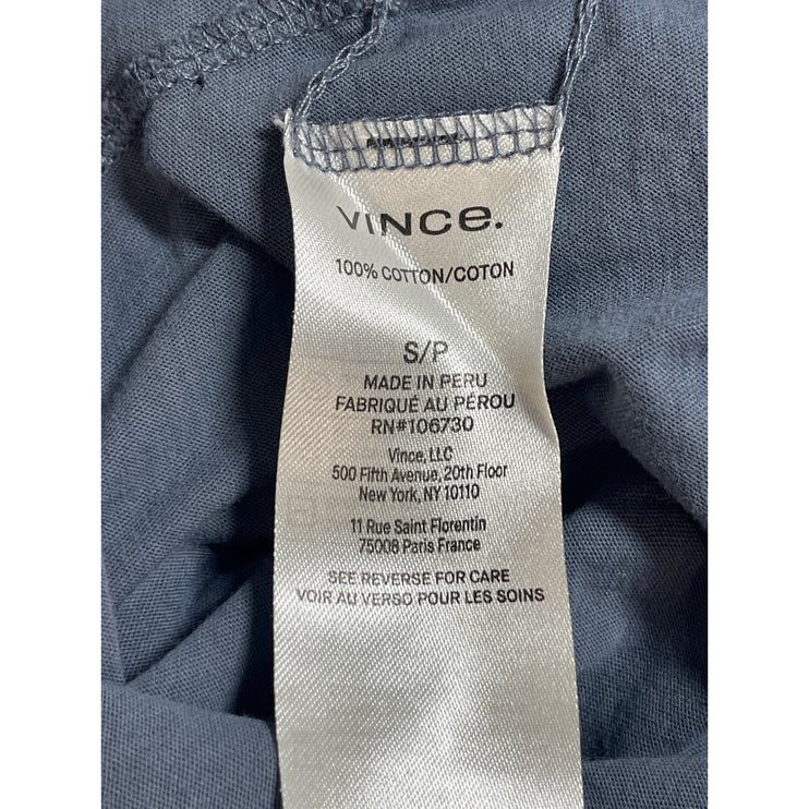 Vince Women's Blue Half Sleeve Crew Neck Basic Pullover T Shirt Tee Top Size S