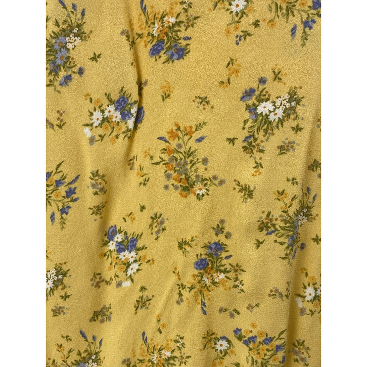 Reformation Marlowe Felicity Floral Yellow Sleeveless Mini Cami Slip Dress Sz L