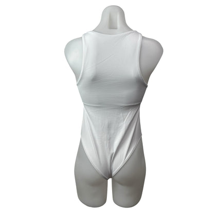 Zara Women's White High Neck Sleeveless Tank Camisole Cami Bodysuit Top Size M