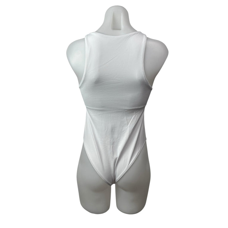 Zara Women's White High Neck Sleeveless Tank Camisole Cami Bodysuit Top Size M