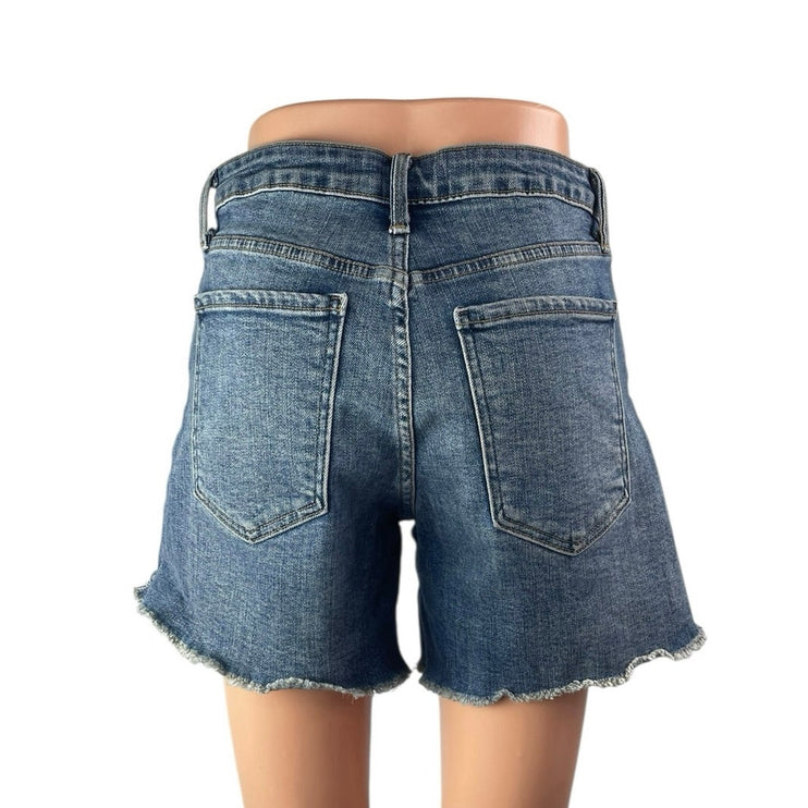Just Black Denim JBD Blue High Waisted Frayed Raw Hem Cutoff Jeans Shorts Size M