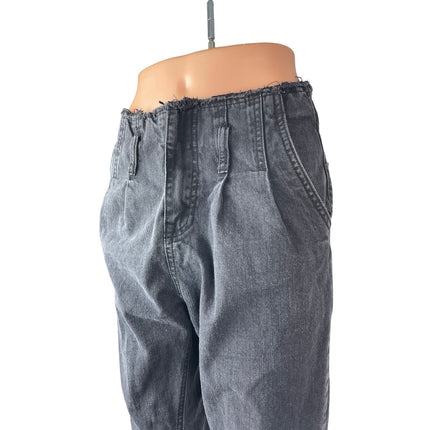 Dance & Marvel Women's Black High Rise Distressed Straight Denim Jeans Size M