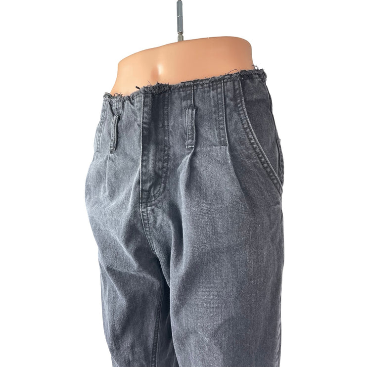 Dance & Marvel Women's Black High Rise Distressed Straight Denim Jeans Size M