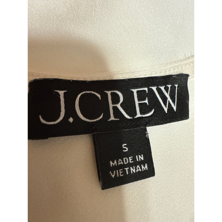 J.Crew Women's White Sleeveless Scoop Neck Button Back Blouse Tank Top Size S
