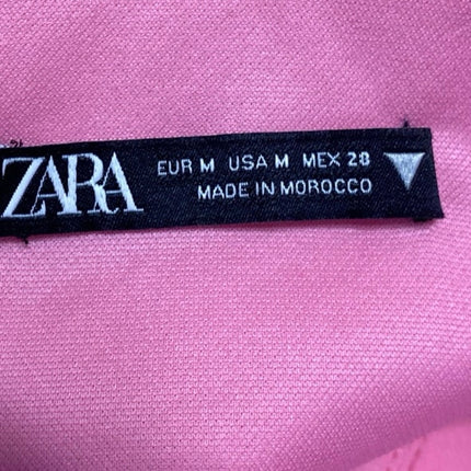 Zara Women's Pink Sleeveless Strapless Tube Bandeau Cutout Blouse Top Size M