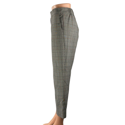 Aritzia Babaton Women's Gray Plaid High Waisted Straight Leg Trousers Pants Sz 4