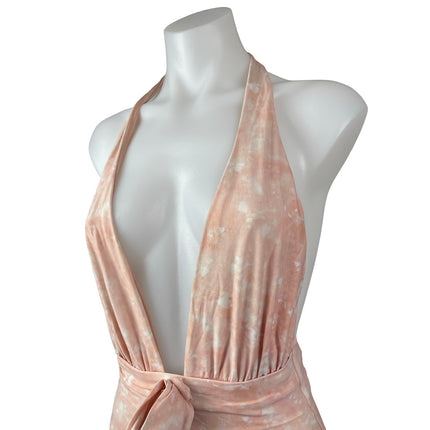 WeWoreWhat Brooklyn Women's Deep Halter V Neck Sleeveless One Piece Swimsuit XS
