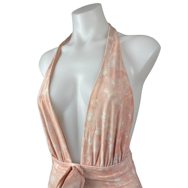 WeWoreWhat Brooklyn Women's Deep Halter V Neck Sleeveless One Piece Swimsuit XS