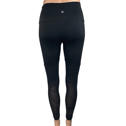 Lululemon Sheer Will HR Black Skinny Mid Rise Athletic Tight Leggings Pants 4
