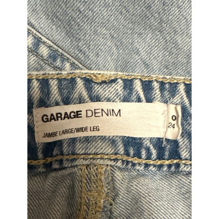 Garage Women's Blue High Rise Distressed Straight Wide Leg Denim Jeans Pants 0