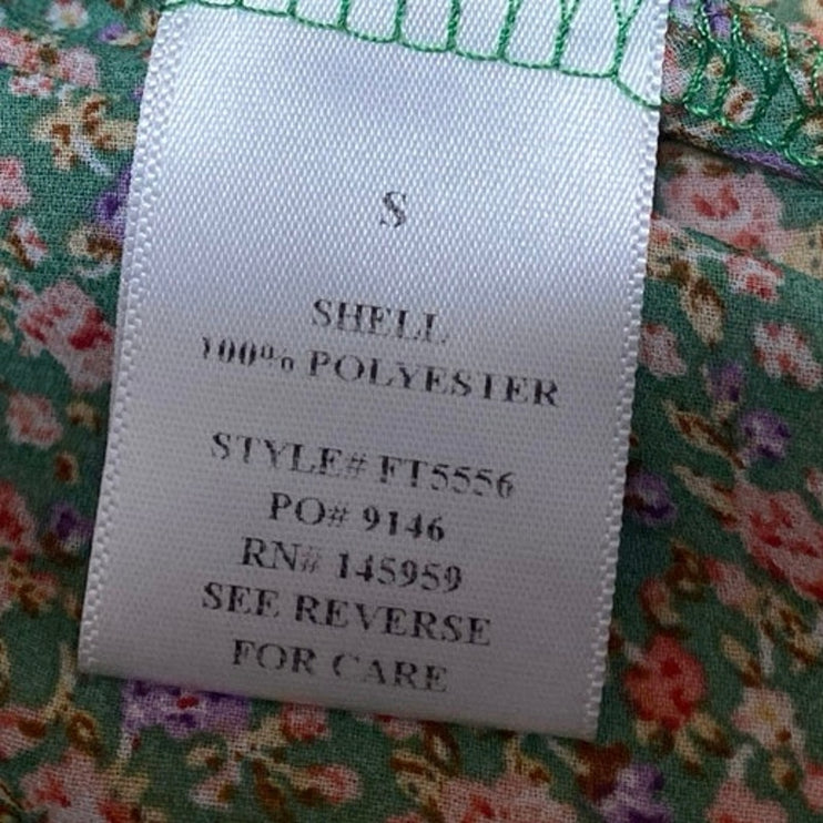 Dress Forum Green Floral Sleeveless Tiered Ruffle Cami Tank Crop Top Size S