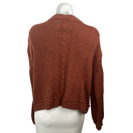 Anthropologie Pilcro Brown Knit Textured Long Sleeve Cardigan Sweater Top Size M