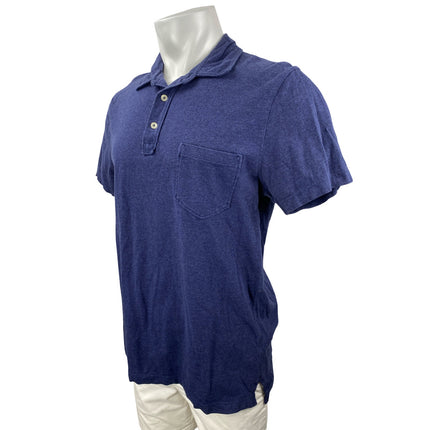 J.Crew Men's Navy Blue Short Sleeve Golf Chest Pocket Polo Shirt Top Size L