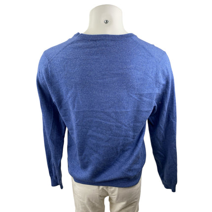 346 Brooks Brothers Men's Blue Wool Knit V Neck Long Sleeve Sweater Top Size M