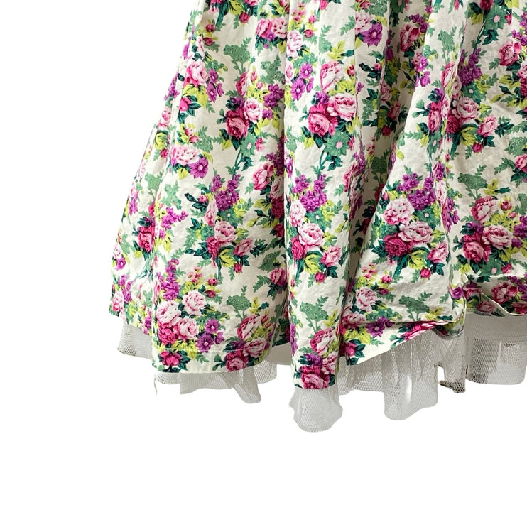 Sans Souci Multicolor Floral Strapless Sweetheart Fit & Flare Mini Dress Size S