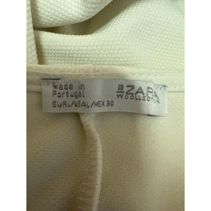 Zara White Blue Sleeveless Texture Cami Camisole Tank Mini Shift Dress Size L