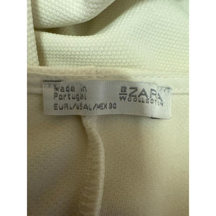 Zara White Blue Sleeveless Texture Cami Camisole Tank Mini Shift Dress Size L