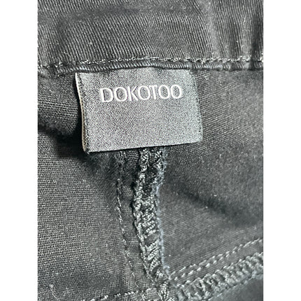 Dokotoo Women's Black High Waisted Flap Pocket Wide Leg Denim Jeans Size 14