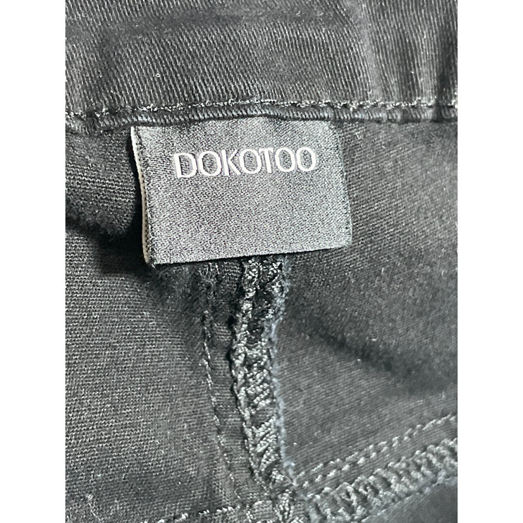 Dokotoo Women's Black High Waisted Flap Pocket Wide Leg Denim Jeans Size 14