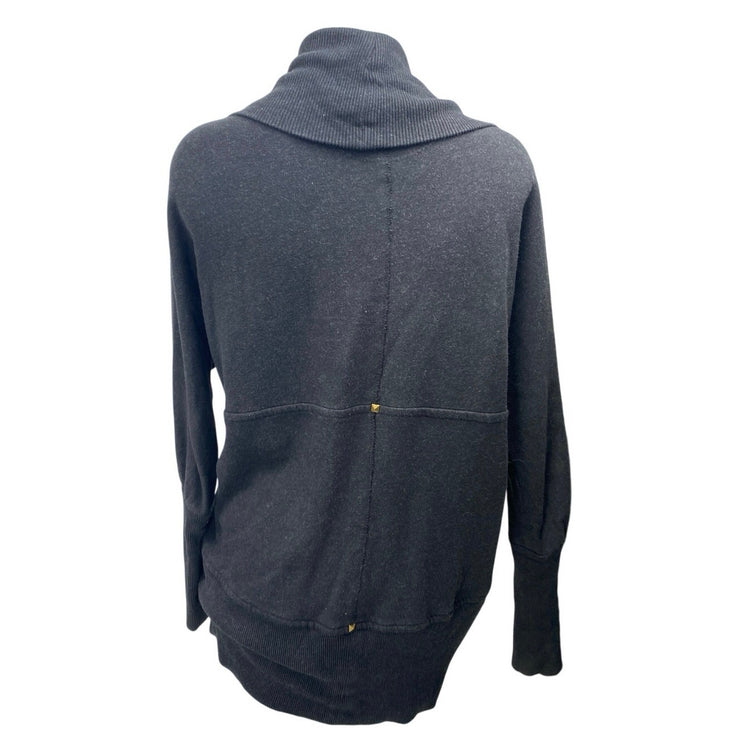 Aritzia Wilfred Women's Black Open Front Long Sleeve Knit Cardigan Sweater Top S
