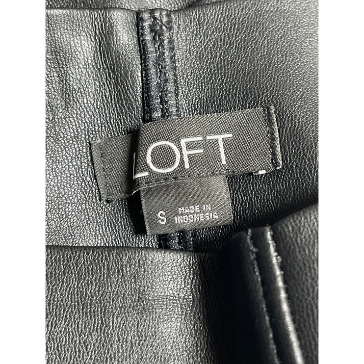 Ann Taylor LOFT Women's Black Faux Vegan Leather Activewear Biker Shorts Size S