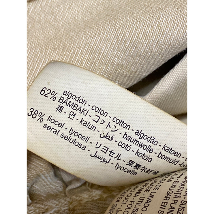 Zara Women's Khaki Tan Beige High Waisted Cuffed Straight Leg Denim Jeans Size 4