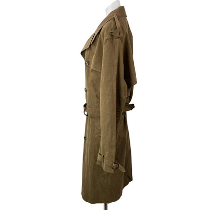 Tower Men's Tan Long Sleeves Belted Double Breasted Trench Coat Jacket Size 40M
