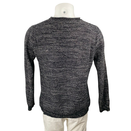 O'Hanlon Mills Men's Black Heather Long Sleeve Crew Neck Knit Sweater Top Size M