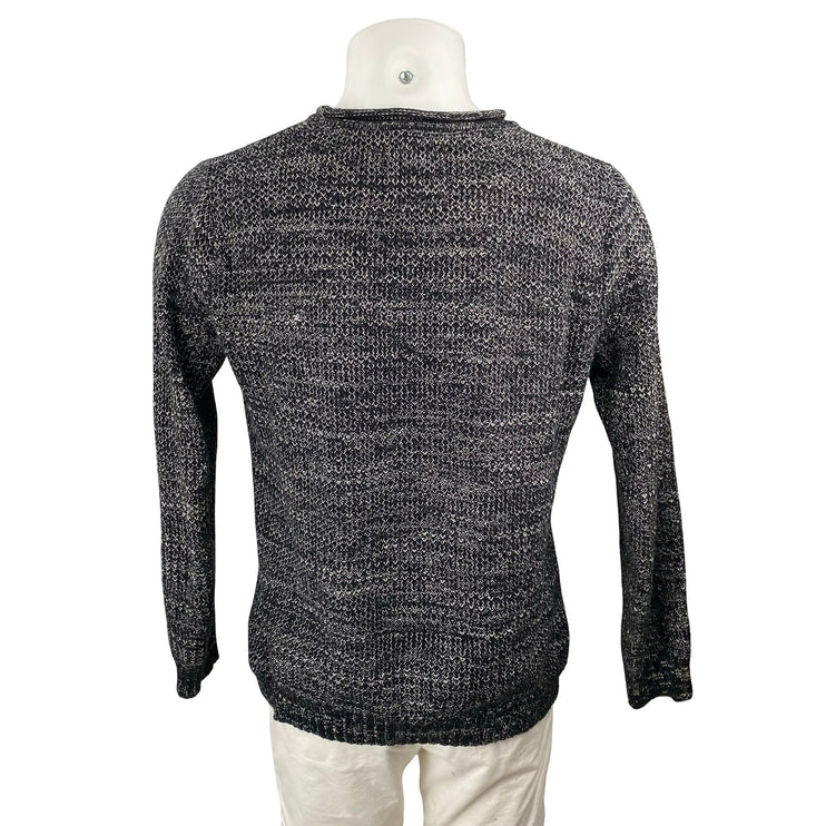 O'Hanlon Mills Men's Black Heather Long Sleeve Crew Neck Knit Sweater Top Size M