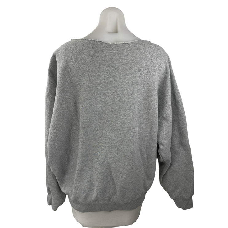 J.Galt Malibu Women's Gray Oversized Crew Neck Long Sleeve Sweatshirt Top Size M