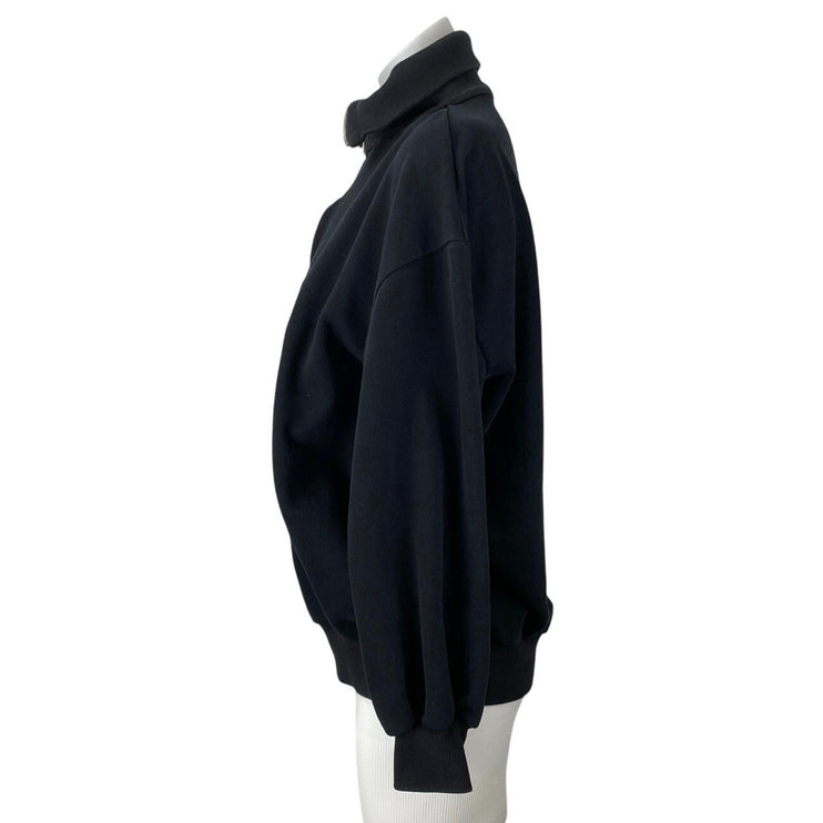 Oak + Fort Women's Black Half Zip Turtleneck Long Sleeve Sweatshirt Top Size XS