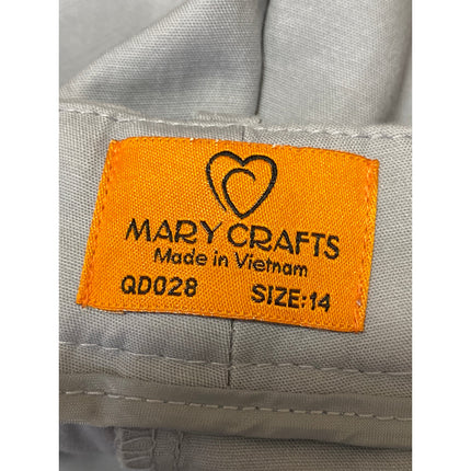 Mary Crafts Women's Gray High Rise Straight Leg Cropped Trousers Pants Size 14