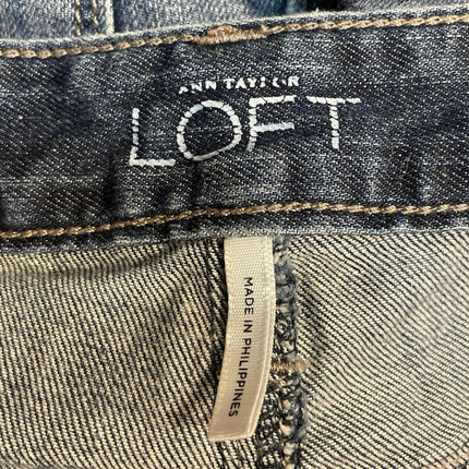 Ann Taylor LOFT Women's Blue Medium Wash Mid Rise Cuffed Denim Jean Shorts 26/2