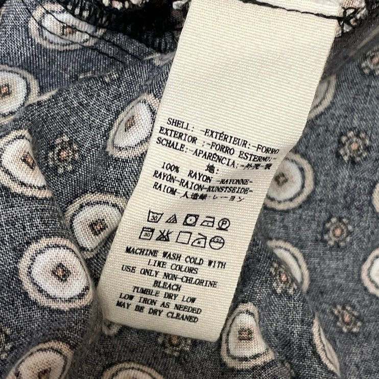 Free People Forget Me Knot Black Long Sleeve Open Boho Kimono Cardigan Size L