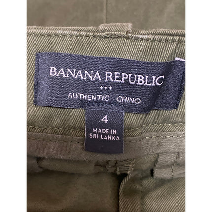 Banana Republic Authentic Chino Women's Green High Rise Casual Mini Shorts 4
