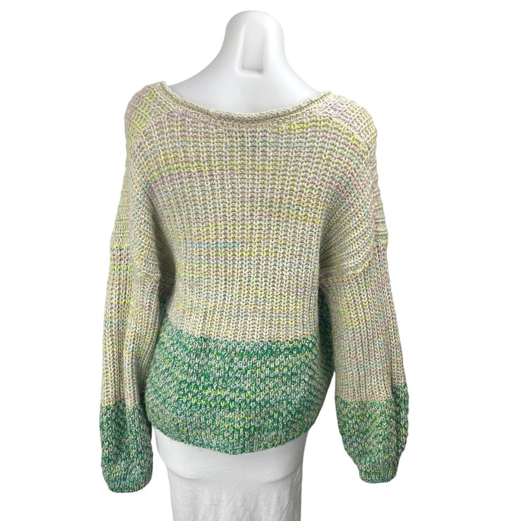 Urban Outfitters Kimchi Blue Space Station Cream Green Chunky Knit Sweater Top M