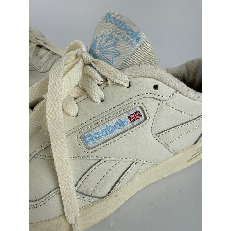 Reebok CLUB MEMT Women's Cream White Leather Lace Up Low Top Sneakers Shoes Sz 8