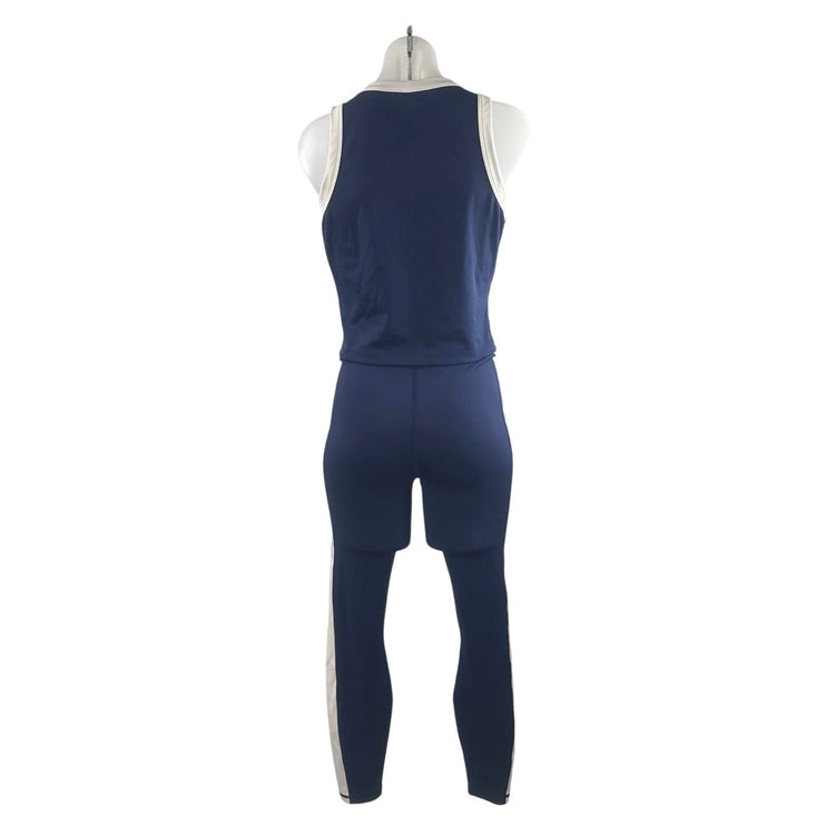 Greyson Luna Blue Tank Top Leggings Yoga Gym Workout Athletic Activewear Set M