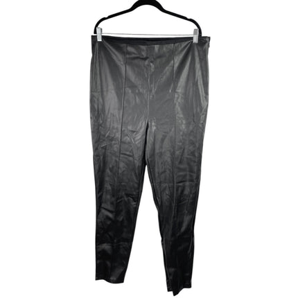 ASOS Design Black Faux Vegan Leather Skinny High Waist Trousers Pants Size 14