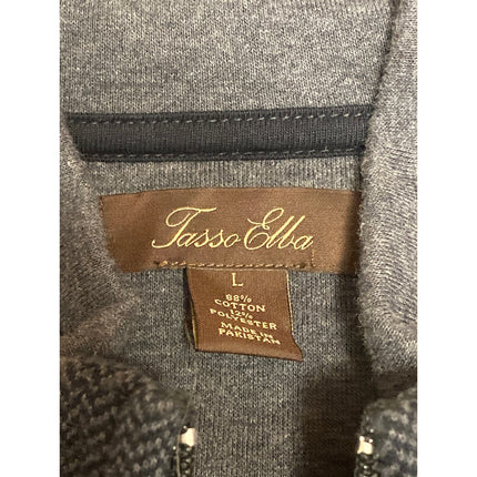 Tasso Elba Men's Black Sleeveless Full Zip Stand Collar Sweater Vest Jacket Sz L