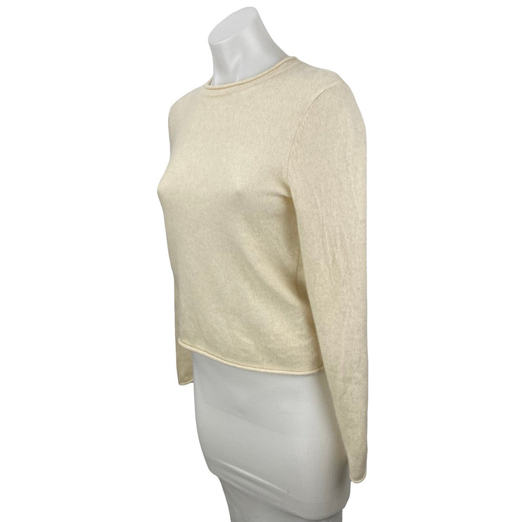 Aqua Women's Yellow Crew Neck Long Sleeve Knit Pullover Sweater Top Size XS