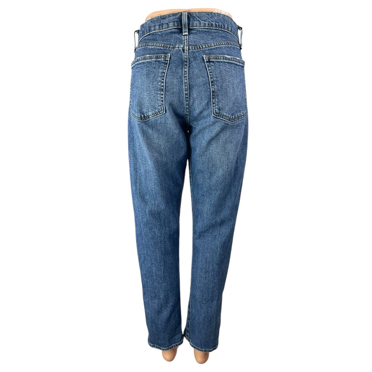 GAP Womens Blue High Rise Slim Fit Straight Leg Medium Wash Denim Jeans Pants 29