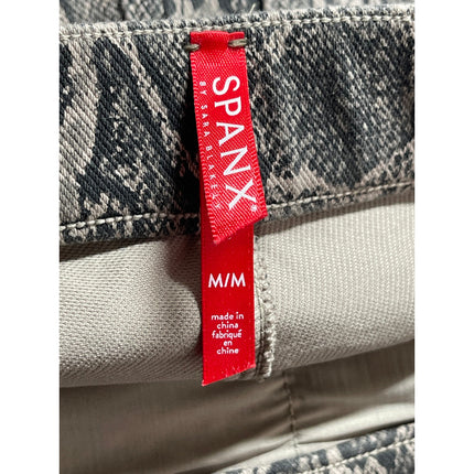 Spanx Women's Black Snakeskin Print High Waist Skinny Jean-ish Leggings Pants M